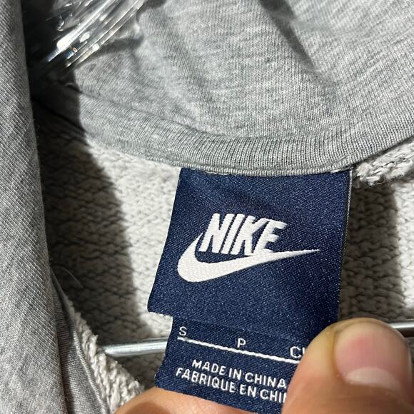 Vintage Y2K Nike Gray Spellout Full Zip Hoodie Sweater Womans Size Small - Picture 4 of 8